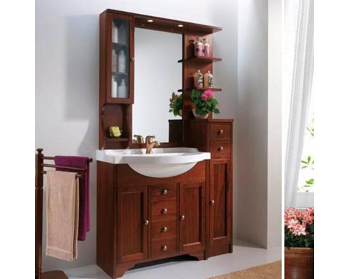 EBAN Eleonora Modular  Комплект мебели напольный 107 см (пенал справа), цвет: noce. FAC07PO,  FBSEL086-N noce*6,  FCPLS107SNnoce*1,  FPLFL082-B*1,  FKMGD---DN noce new*3 %%