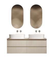 Мебель для ванной комнаты Sancos Snob R 140, beige soft, столешница бежевая TT140A2, раковина CN6075