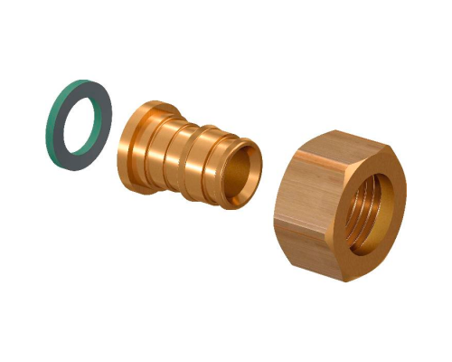 Штуцер Uponor QE 20-G3/4 НГ с накидной гайкой 1023016 Штуцер Uponor QE 20-G3/4 НГ с накидной гайкой 1023016