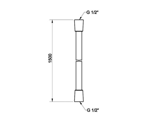 Gessi Шланг для душа 150см., 1/2rdquo;, цвет: Black Metal Brushed PVD. 01637#707 Gessi Шланг для душа 150см., 1/2rdquo;, цвет: Black Metal Brushed PVD. 01637#707