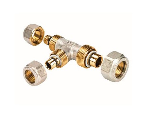 Тройник равнопроходный обжим, 16x16x16, HENCO 8-161616-S