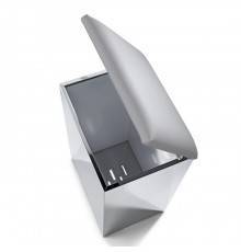 Decor Walther Case HK2 Корзина для белья 42x32x66cм, напольная, цвет: сталь полированная / серая кожа. 0611893