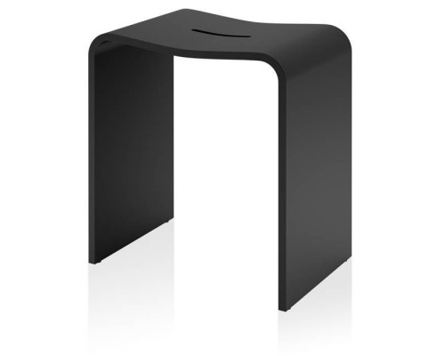 Decor Walther Black Stone Stool Душевая табуретка 46x40x28см, напольный, цвет: матовый черный. 0974760
