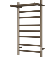 Полотенцесушитель электрический Bauedge Stil Shelf R 40х80, с полкой, антикварная бронза