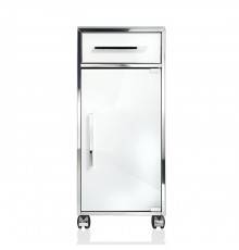 Decor Walther RS 1 Шкафчик передвижной 38x30x80см, стекло белое, напольынй, цвет: сталь полированная. 0704270
