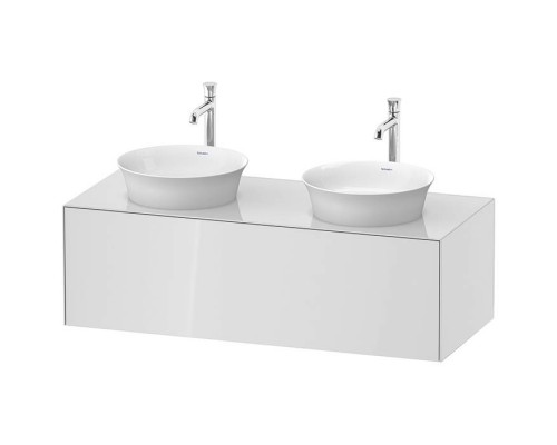Duravit White Tulip Тумбочка подвесная 130x55х40.8см., 2 раковины, 1 выдвижной ящик, цвет: белый высокоглянцевый. WT4978B8585,  2362430079