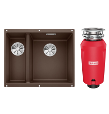 Комплект Мойка Blanco Subline 340/160-U кофе, правая + Измельчитель Franke