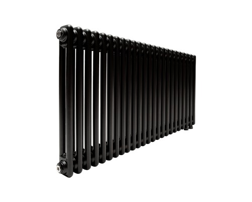 Трубчатый радиатор ТЕПЛОФОРТ ТР2057 ТВ, 24 секции, нижнее подключение ½”, черный мат 200122