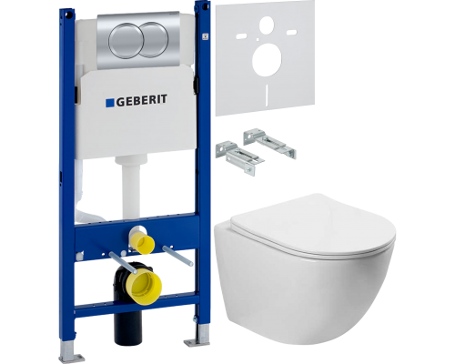 Комплект Унитаз подвесной Vincea Globo VT1-14S белый + Шумоизоляция Geberit + Инсталляция Duofix Delta 458.149.21.1 с кнопкой смыва, хром Комплект Унитаз подвесной Vincea Globo VT1-14S белый + Шумоизоляция Geberit + Инсталляция Duofix Delta 458.149.21.1 с кнопкой смыва, хром