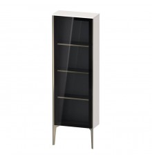 Duravit XViu Шкаф подвесной со стеклянной дверью 50x24x133см, 3 стеклянные полки (петли справа), цвет: белый глянцевый/champagne matt. XV9714B1,  XV1366RB122