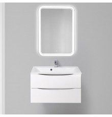 Мебель для ванной комнаты BelBagno Marino 80 bianco lucido, подвесная, зеркало STWORKI Монтре