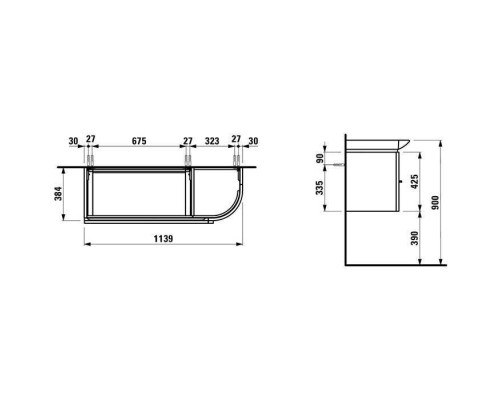 Laufen Palace Тумба c раковиной 114х45х37.5см., 2 выдвижных ящика,1 дверца, петли слева, подвесной, цвет: белый глянцевый. 8.1670.5.000.104.1, 4.0160.2.075.464.1 Laufen Palace Тумба c раковиной 114х45х37.5см., 2 выдвижных ящика,1 дверца, петли слева, подвесной, цвет: белый глянцевый. 8.1670.5.000.104.1, 4.0160.2.075.464.1