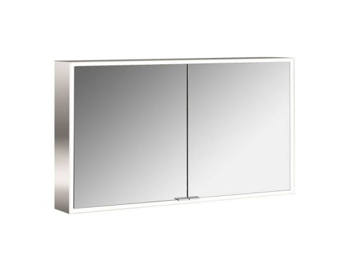 Emco Asis prime Зеркальный шкаф 120х15.2х70см., навесной, 2 дверки, 2 стекл.полки LED-подсветка сенсорн., розетка, боковые панели зеркало. 9497 060 84