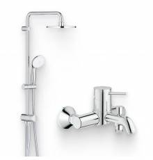 Душевой комплект Смеситель Grohe BauClassic 32865000 + Стойка New Tempesta 27389002