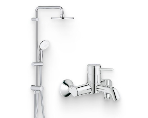 Душевой комплект Смеситель Grohe BauClassic 32865000 + Стойка New Tempesta 27389002
