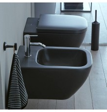 Duravit Happy D.2 Plus Биде подвесное 35.5x54см, с переливом 1 отв для смес, с покрытием WG, цвет: антрацит матовый. 22581513001