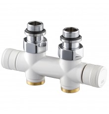 Узел прямой SR Rubinetterie Tondera 50 мм, запорный 1/2 х3/4Е, цвет белый 0692-1500VCEA