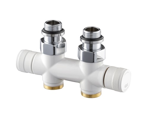 Узел прямой SR Rubinetterie Tondera 50 мм, запорный 1/2 х3/4Е, цвет белый 0692-1500VCEA