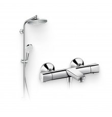 Душевой комплект Термостат Hansgrohe Ecostat universal 13123000 для ванны с душем + Стойка Crometta S 240 1jet Showerpipe Rеno 27270000 EcoSmart