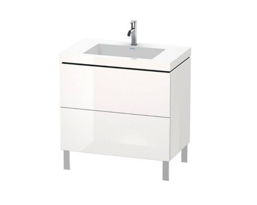 Duravit L-Cube База с раковиной 80x48х69.8см., напольная, 2 выдв. ящика, High Gloss, цвет: белый. LC6937O2222 Duravit L-Cube База с раковиной 80x48х69.8см., напольная, 2 выдв. ящика, High Gloss, цвет: белый. LC6937O2222