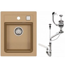 Alv 1139079 GR Atrox 10 Beige G55 Мойка I/U, 1 чаша, 3½ 400х500х195 мм+сифон 1132823, шк 400/500 1139769