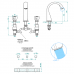 THG Pуtale de cristal bleu Смеситель для ванны, 3 отв., цвет: хром/синий хрусталь. U6B-A02-25SG