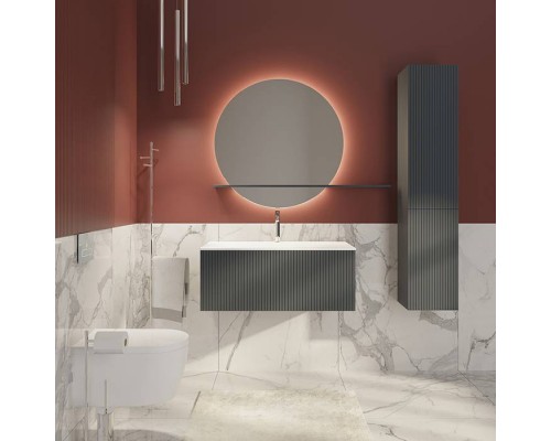TW Shape комплект подвесной мебели 102х52см, с раковиной, с 1 выдвиж. ящиком с механизмом push-to-open, цвет: серый матовый RAL7016. SHAP100-G+547001*1