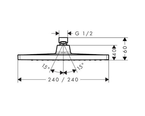 Hansgrohe Crometta E Верхний душ 24см., потолочный/настенный, 1jet, цвет: черный матовый. 26726670 Hansgrohe Crometta E Верхний душ 24см., потолочный/настенный, 1jet, цвет: черный матовый. 26726670