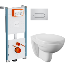 Комплект Унитаз подвесной Norm Fit 6855B099-1777 + Крышка 803-003-701 + Инсталляция VitrA V-Fix Core 732-5800-01PV