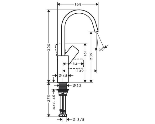 Hansgrohe Vivenis Смеситель для раковины 210, на 1 отв., с поворотным изливом, цвет: хром . 75032000 Hansgrohe Vivenis Смеситель для раковины 210, на 1 отв., с поворотным изливом, цвет: хром . 75032000