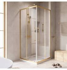 Душевой уголок Cezares Relax RELAX-304-A-2-100-C-BORO 100x100, профиль брашированное золото