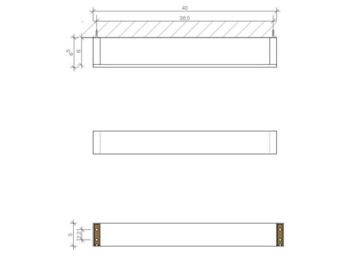 Decor Walther Brick HTE40 Полотенцедержатель 40см, подвесной, цвет: хром. 0590100