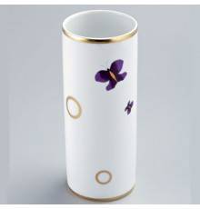 THG CAPUCINE MAUVE DECOR OR Ваза керамическая, настольная, декор золото/лиловый, цвет: белый. A7D-A02-4609