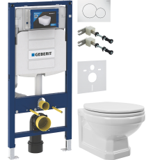 Комплект Унитаз подвесной STWORKI Драммен HDC609WH с микролифтом + Крепления Geberit Duofix 111.815.00.1 к стене + Шумоизоляция 156.050.00.1 + Инсталляция UP 320 111.300.00.5 + Кнопка Sigma 01 115.770.11.5 белая