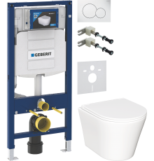 Комплект Унитаз подвесной Ceramicanova Forma CN3011 с микролифтом + Крепления Geberit Duofix 111.815.00.1 к стене + Шумоизоляция 156.050.00.1 + Инсталляция UP 320 111.300.00.5 + Кнопка Sigma 01 115.770.11.5 белая