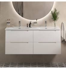 Тумба с раковиной BelBagno Etna 120 для двоих, bianco lucido, раковина BB-8099-120-2
