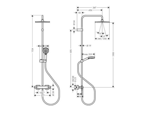 Hansgrohe Vernis Shape Душевая система, с термостатом, цвет: черный матовый. 26427670 Hansgrohe Vernis Shape Душевая система, с термостатом, цвет: черный матовый. 26427670