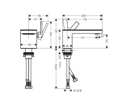 Axor MyEdition Смеситель для раковины, 1 отв., с донным клапаном Push-Open, без панели, цвет: шлифованный никель. 47012820 Axor MyEdition Смеситель для раковины, 1 отв., с донным клапаном Push-Open, без панели, цвет: шлифованный никель. 47012820