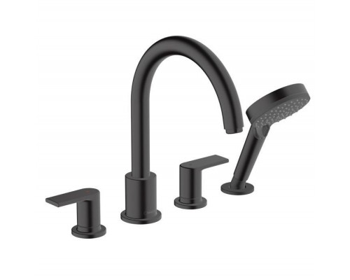 Hansgrohe Vernis Shap Смеситель на край ванны, на 4 отв, цвет: матовый черный . 71459670 Hansgrohe Vernis Shap Смеситель на край ванны, на 4 отв, цвет: матовый черный . 71459670