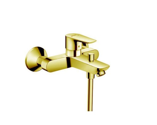Hansgrohe Talis E Смеситель для ванны настенный, излив 194мм, цвет: золото. 71740990 Hansgrohe Talis E Смеситель для ванны настенный, излив 194мм, цвет: золото. 71740990