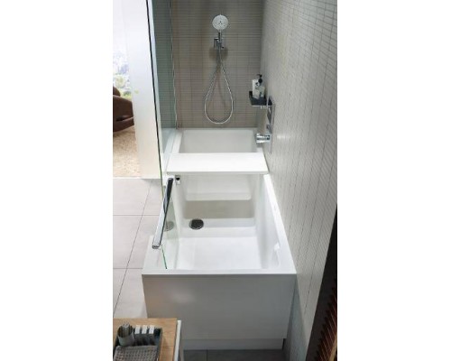 DURAVIT Shower + Bath Bathtub Ванна 170х75хh210.5см, прямоугольная с входной дверью и душевой шторкой ЗЕРКАЛЬНОЙ, SX - левосторонняя, цвет: белый. 700403000100000,  791246000001000