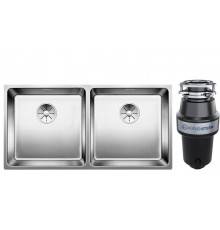 Комплект Мойка Blanco Andano 400/400-U сталь + Измельчитель KUCHENSTERN Muhle