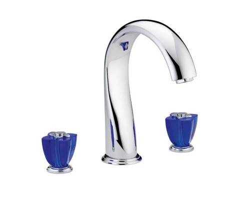 THG Pуtale de cristal bleu Смеситель для ванны, 3 отв., цвет: хром/синий хрусталь. U6B-A02-25SG THG Pуtale de cristal bleu Смеситель для ванны, 3 отв., цвет: хром/синий хрусталь. U6B-A02-25SG