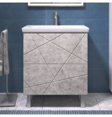 Тумба с раковиной Vigo Geometry 70 напольная, бетон, раковина Como 60
