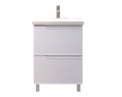 Тумба под раковину без столешницы Vigo Neo 60 напольная, 2 ящика, матовая белая