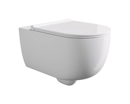 Alice Unica Унитаз 55х35см., подвесной, безободковый, без сиденья и крышки, цвет: белый глянцевый. 32240101,  FIX10