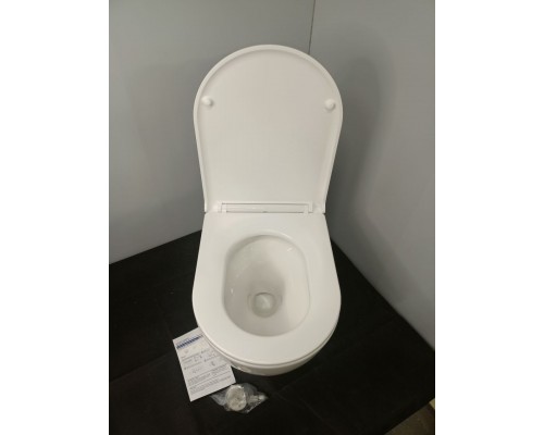 SaleAQM2002L Унитаз подвесной с сиденьем SoftClose, смыв QUIET, скрытый крепеж. 520x365x360 SaleAQM2002L_1082