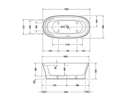 Duravit Cape Cod Ванна 185.5х88.5см, отдельностоящая с бесшовной панелью с одним наклоном для спины, цвет: белый . 700330000000000 Duravit Cape Cod Ванна 185.5х88.5см, отдельностоящая с бесшовной панелью с одним наклоном для спины, цвет: белый . 700330000000000