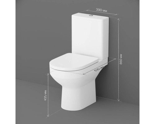 C708600WH Напольный унитаз-компакт безободковый FlashClean, без сиденья C708600WH Напольный унитаз-компакт безободковый FlashClean, без сиденья