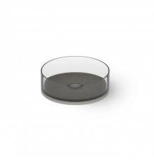 Dea Design Washbasins Раковина 30х30х14см., накладная, без отв., Glasstek, прозрачная смола, цвет: Smoky Black R4. DD9061 300 R4